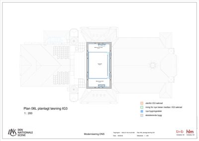 Etasjeplan (planlagt løsning) som viser romfordeling, vegger og inngangspunkter for en bygning.