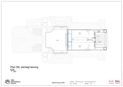 Plantegning (etasjeplan) som viser romfordeling, vegger og dører for en planlagt løsning i bygningen.