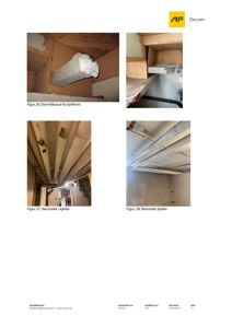 Fotografier av rør og isolasjon i kjelleren (kjelleretasje).