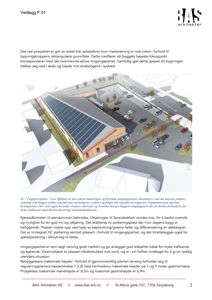 3D-visualisering (rendering) av et nytt prosjekt sett fra sydvest, som viser bygningens form, plassering i forhold til eksisterende bebyggelse og omgivelsene.
