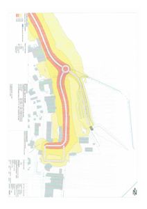 Situasjonsplan som viser tomtens beliggenhet, vegnett, rundkjøring og arealbruk.