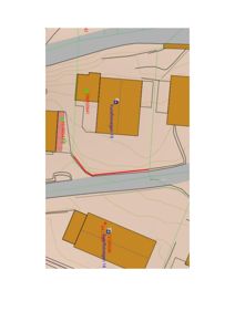 Situasjonsplan som viser tomtene, bygninger og veier i et område.