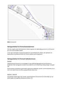 Et kartutsnitt som viser veisystemet (vegvesen) og grunneiergrenser (FeFo-grunn) i forhold til et prosjektområde.