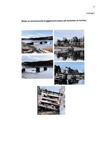 En samling fotografier av eksisterende bryggekonstruksjoner ved vannkanten.