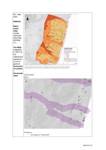 Kart over Heftelsar med overlagte kartlag for naturmiljø (SEFRAK) og akviferkart for flaum og kvikkleire.