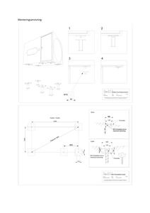 Monteringsanvisning og teknisk detaljtegning for 'Bridbox' og 'Mini foundation base' med dimensjoner og festematerialer.