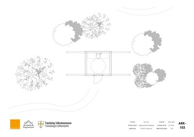 Etasjeplan (Plan WC) som viser romfordeling for en toalettromsplan, inkludert plassering av dører, vegger og møbler.