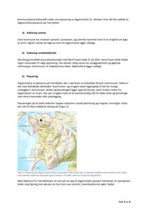 Et kart over Tverrfjellet som viser plassering av en planlagt dagsturhytte (grønn sirkel), eksisterende turstier (røde linjer) og startpunkter (blå prikker).