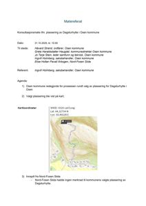 Et kart som viser en rute eller plassering i et landskap, inkludert kartkoordinater (WKID, Lat/Long).