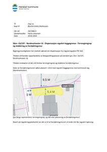 Reguleringsplankart som viser eiendommen, reguleringsgrenser og planlagte tiltak (terrengingrep og forstøtningsmur).