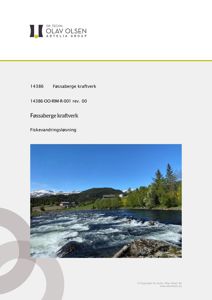 Fotografi av Føssaberge kraftverk og elv med omgivende natur.