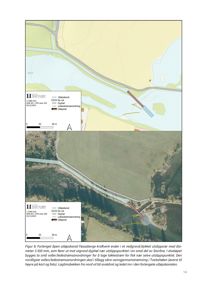 Kart som viser et utslippsanlegg (utløpskanal, utløpsrør) i forhold til en elv og en vassdrag (Tveita). Kartet inneholder også en fotokart-basert del.