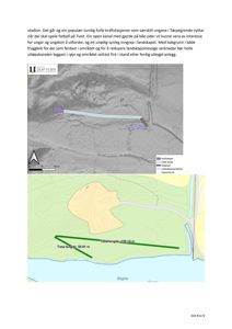 Situasjonsplan som viser et forslag til utbygging av en kanal og rørledninger i et landskap med terrengkonturer.