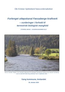 Fotografi av et parti av Storåna i Begna, som viser elveløpet, bredder og omgivende skog. Bildet er brukt som illustrasjon i en rapport om forlenget utløpskanal.
