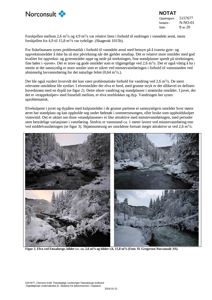 Fotografier av elva ved Føssaberge under ulike vannføringsforhold (ca. 2,6 m³/s og 15,8 m³/s).