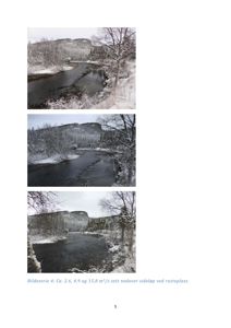 Fotografisk bilde (bilde) av en elv i snø, med tekstbeskrivelse under.