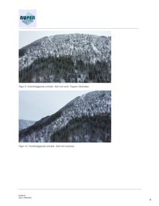 Fotografier av et overliggende område (Toppen Oksholtan) sett fra byggefeltet, inkludert figurer og beskrivende tekst.