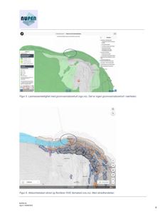 Bildet viser to kart fra nettressursene Løsmasse.no og NVE som illustrerer geologiske forhold (løsmasse, skredfare) i et område.