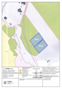 Gårdsplan (ARS 7 Masser) som viser arealdata, markslag og eiendomsgrenser for eiendommen 1112-542/0.