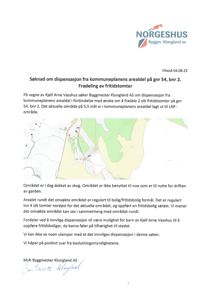 Kart som viser etterspurt tomt (gnr 54, bnr 2) i forhold til nabolag og arealregulering.