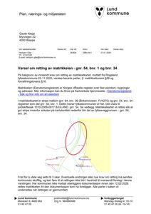 Et matikkelt med en markert feil i grensen mellom eiendommer.