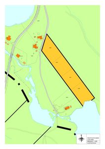 Situasjonsplan som viser et tomt (S401) i forhold til nabolag, veger og vann. Planen er merket som 'Utnytt kommuneplan' og har en målestokk på 1:400.