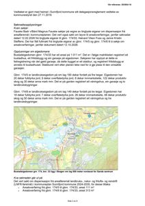 Et kart som viser et område i Sande kommune, inkludert bustadgodeigdomet gnr. 174, bnr. 33, og områder for arealoverføring.