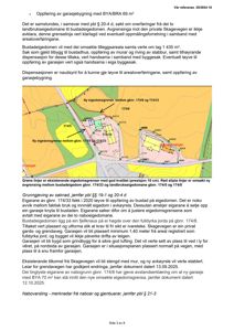 Situasjonsplan som viser eiendomsgrensene, eiendomsnummer (174/8, 174/5, 174/33), garasjebyggings plassering og avstandskrav.