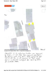 Kart over et område med flere bygninger, gater (Gjøgrevågen, Stanggata) og tomtenummerering.