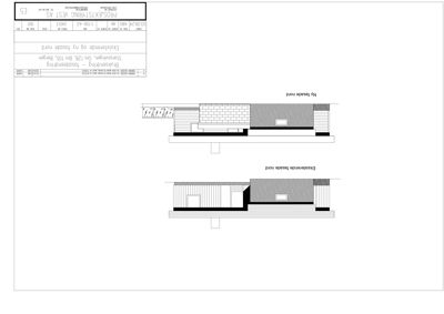 Fasadetegning som viser eksisterende og ny fasade sett fra nord.