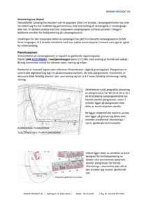 Situasjonsplan som viser campingplassens areal, plangrenser og forhold til kommunens reguleringsplan.