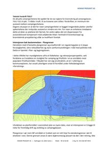 Situasjonsplan som viser tomtens form, terrengforhold (konturlinjer), og plassering av campingplasser (blå farge) i forhold til eiendomsgrenser og elveleiet.
