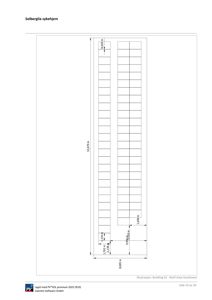Illustrasjon av en bygning sett fra oven (top-down view) med mål på takarealet.