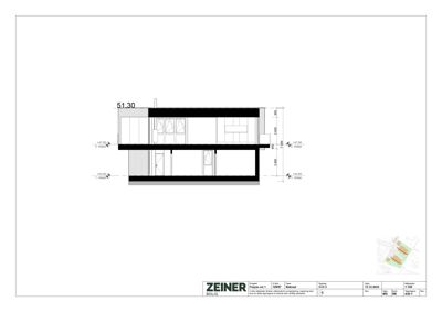Snittegning som viser tverrsnittet av en bolig med etasjer, høyder og romfordeling.