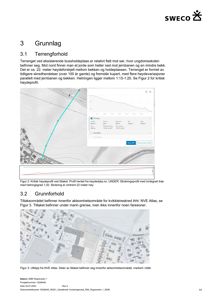 Bildet viser en utklipp fra NVE Atlas som viser topografi og bygningsplassering i et tilsiktsområde.