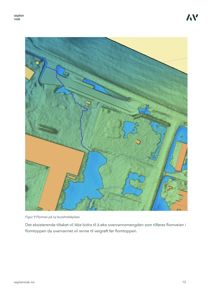 Kart eller situasjonsplan som viser et asfaltvei (asplan) og en vike (viak) i et landskap, sannsynligvis en del av en reguleringsplan eller en teknisk rapport om overvannshåndtering.