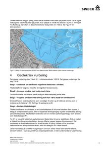 Et kart som viser et område med vann og land, inkludert en oversikt over topografi og muligens geologiske forhold.