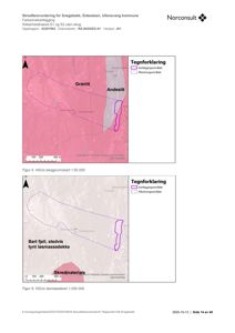 Bildet viser to kart (NGUs berggrunnskart og løsmassekart) som illustrerer geologiske forhold i et skredfareområde.