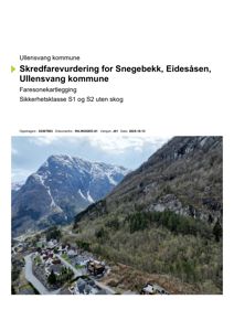 Fotografi av et fjellområde med boliger i nederste del, brukt som illustrasjon i en skredfarevurdering.