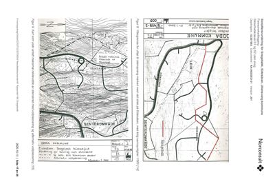 Kart som viser faresoner, steinsprang og topografi for Snegebekk i Eidesåsen.