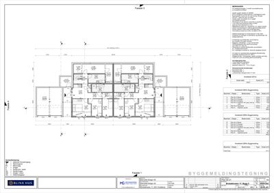Etasjeplan (Første etasje) med romfordeling, dimensjoner og arealoppdeling.