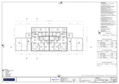 Etasjeplan (Første etasje) med romfordeling, dimensjoner og arealoppdeling.