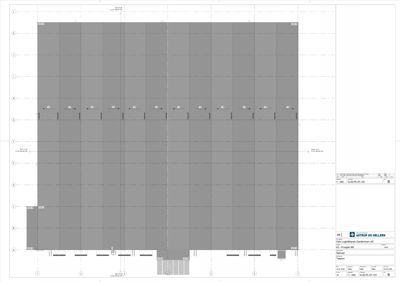 Etasjeplan (A-26 PL-07-01) som viser romfordeling, veggposisjon og dimensjoner for et bygg.