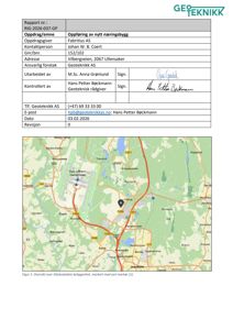 Kart over lokalisering av tomt (Vilbergveien 2067, Ullensaker) med omgivende infrastruktur og vegnett.