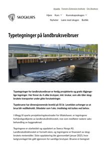 Fotografi av en ferdig bygget bru over en elv, som illustrerer typetegningene for landbruksveibruer.