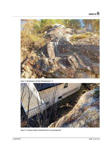 Fotografier av bergmasse og eksisterende hus på Rekdalsveien 17.