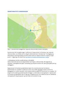 Et kart som viser eiendommens beliggenhet i forhold til villreinområder og bufferzoner i Rondane.