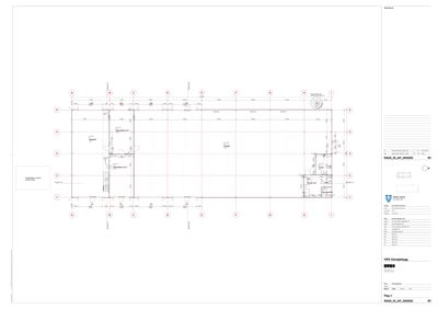 Etasjeplan med romfordeling, dører og vinduer