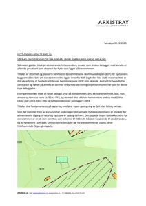 Et kartutsnitt (kartutsnitt) som viser eiendomsgrunn, eksisterende bygninger og et forslag til ny bebyggelse.