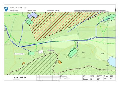 Situasjonsplan som viser tomt, eksisterende bygninger, planlagt utvidelse (nytt anneks) og grenser.